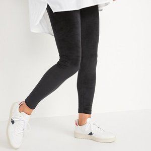 NWT High-Waisted Velour Ankle Leggings, Black